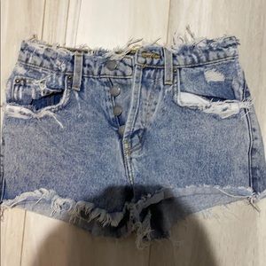 CARMAR DISTRESSED JEAN SHORTS HIGH WAISTED SIZE 24